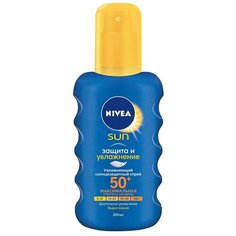 Nivea Sun увлажняющий солнцезащитный спрей Защита и увлажнение SPF 50 200 мл