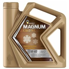 Синтетическое моторное масло Роснефть Magnum Coldtec 5W-40, 4 л