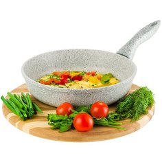 Сковорода глубокая 22 см Elan Gallery Гармония вкуса Серый агат, несъёмная ручка