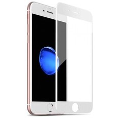 Полноэкранное защитное стекло для телефона Apple iPhone 7 Plus и iPhone 8 Plus / Ударопрочное стекло на смартфон Эпл Айфон 7 Плюс и Айфон 8 Плюс / Закаленное стекло с олеофобным покрытием на весь экран / Full Glue Premium Glass от 3D до 21D (Белый) Pastila
