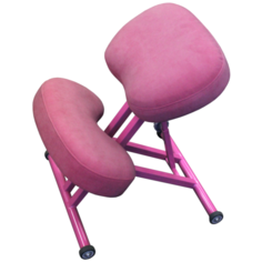 Эргономичный коленный стул "ОЛИМП" СК-1-2 (толстые сидения) Розовый пони на розовой раме Olimp