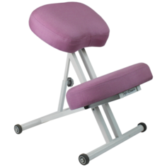 Эргономичный коленный стул "ОЛИМП" СК-1-2 (толстые сидения) Розовый пони на белой раме Olimp