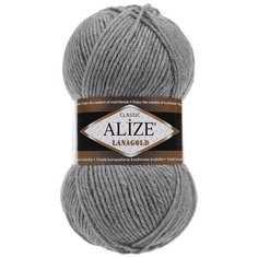 Пряжа ALIZE Lanagold 100гр., 240м (49%шерсть, 51%акрил) (21 светло-серый) 5 шт