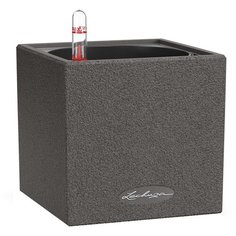 13472 Кашпо LECHUZA Канто Стоун 14 Графитовый черный с системой автополива