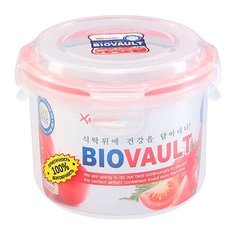 Xeonic Контейнер для пищевых продуктов 810064, 13.5x13.5 см, прозрачный/красный