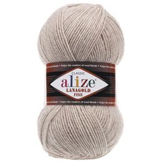Пряжа ALIZE Lanagold fine 100 гр. 390м (49%шерсть, 51% акрил) (152 беж меланж) 5 шт