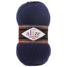 Пряжа ALIZE Lanagold fine 100 гр. 390м (49%шерсть, 51% акрил) (590 чернильный) 5 шт