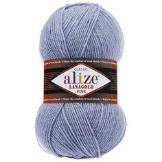 Пряжа ALIZE Lanagold fine 100 гр. 390м (49%шерсть, 51% акрил) (221 светллый ждинс меланж) 5 шт