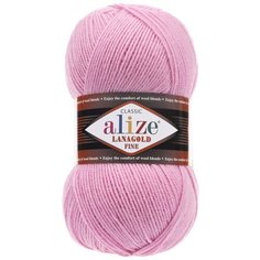 Пряжа ALIZE Lanagold fine 100 гр. 390м (49%шерсть, 51% акрил) (98 розовый) 5 шт