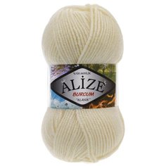 Пряжа ALIZE BURCUM KLASIK 100гр. 210м (100% Aкрил) (1 кремовый) 5 шт