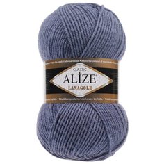 Пряжа ALIZE Lanagold 100гр., 240м (49%шерсть, 51%акрил) (215 джинсовый) 5 шт