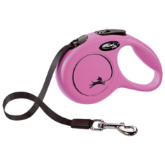 Поводок-рулетка для собак Flexi New Classic XS ленточный розовый 3 м