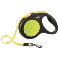 Поводок-рулетка для собак Flexi New Neon XS ленточный желтый 3 м