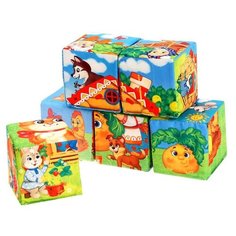 Набор мягких кубиков ZABIAKA "Мои любимые сказки" с книгой, 6 шт 8*8 см (4810879)