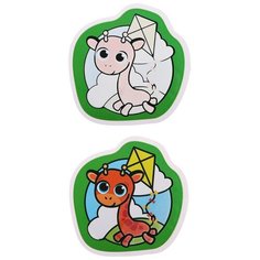 Водная раскраска - наклейка для игры в ванной «Жирафик»