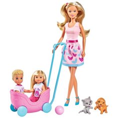 Набор кукол Steffi Штеффи, Еви и Тимми с питомцами, 29 см (5733229029) Simba