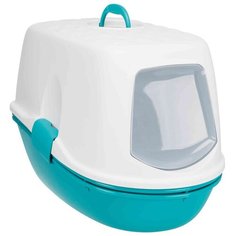 Кошачий туалет-домик Berto Top, 39 х 42 х 59 см, бирюзовый/белый Trixie