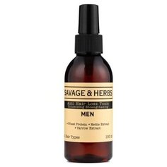 Savage&Herbs Мужской органический тоник-спрей против выпадения волос. Бессульфатный. Хербал спрей с B3, B5 от облысения без парабенов, синтетических средств. 150 мл.
