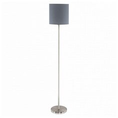 Торшер Eglo ПРОМО, 1х60W, никель, размеры (мм)-280x1575, плафон - белый, серый