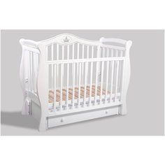 Кроватка детская Baby-Luce Умка К белая серебро