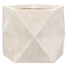 DSQUARE25-AW Кашпо Геометри Ромб, файберстоун, слоновая кость, W25 L25 H20 cm Idealist