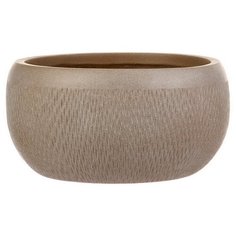 MESHB29-T Кашпо Лотус Чаша, файберстоун, серо-коричневый, D29 H13.5 cm Idealist