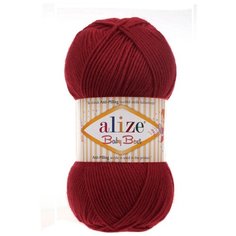 Пряжа Alize Baby Best 100г 240м (10% бамбук, 90% акрил) с эффектом АНТИПИЛЛИНГ (390 вишневый) 5 шт