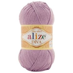 Пряжа ALIZE Diva 100гр. 350м. (100% микрофибра) ТУ (505 Пепельно-сиреневый) 5 шт