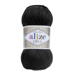 Пряжа ALIZE Diva 100гр. 350м. (100% микрофибра) ТУ (60 черный) 5 шт