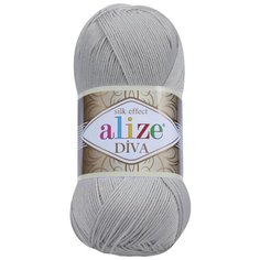 Пряжа ALIZE Diva 100гр. 350м. (100% микрофибра) ТУ (355 светло-серый) 5 шт