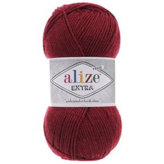 Пряжа ALIZE EXTRA 100гр. 220м (90% Aкрил - 10% Шерсть) (57 бордовый) 5 мотков