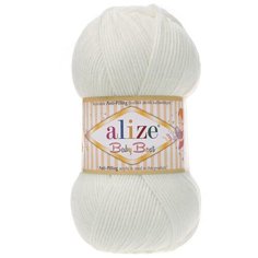 Пряжа Alize Baby Best 100г 240м (10% бамбук, 90% акрил) с эффектом АНТИПИЛЛИНГ (450 жемчужный) 5 шт