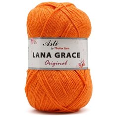 Пряжа из Троицка Lana Grace Original 100гр. 300м. (25% мериносовая шерсть, 75% акрил супер софт) (2410 апельсин) 5 шт Троицкая камвольная фабрика