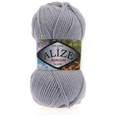 Пряжа ALIZE BURCUM KLASIK 100гр. 210м (100% Aкрил) (253 серый) 5 шт