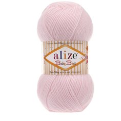 Пряжа Alize Baby Best 100г 240м (10% бамбук, 90% акрил) с эффектом АНТИПИЛЛИНГ (184 розовая пудра) 5 шт