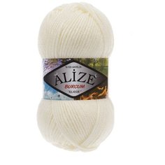Пряжа ALIZE BURCUM KLASIK 100гр. 210м (100% Aкрил) (62 молочный) 5 шт