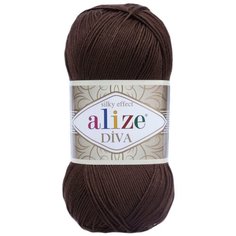 Пряжа ALIZE Diva 100гр. 350м. (100% микрофибра) ТУ (26 коричневый) 5 шт