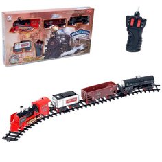 Железная дорога «Классика», радиоуправление,, световые и звуковые эффекты, с дымом, работает от батареек Сима ленд