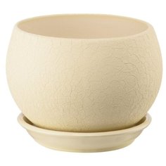 Керамический горшок Вуаль с подставкой, 1,4л., бежевый Вещицы