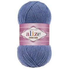 Пряжа ALIZE Cotton gold (55%хлопок,45%акрил)ТУ (374 голубой меланж) 5 шт