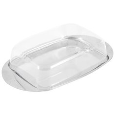 Масленка OLIATORE из нержавейки для сливочного масла 18x11x4 см с пластиковой крышкой Mallony