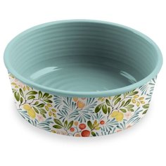 Миска для животных TARHONG "Country Orchard", бирюзовая с рисунком, 17х5.9см/950см