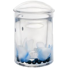 Настольный стакан для зубных щеток Голубые лепестки A8860C-W45 Аквалиния