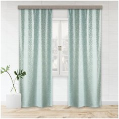 Портьеры Witerra Штрих жаккард на ленте 260 см 2 шт. мятный