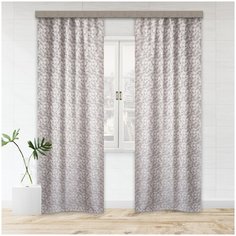 Портьеры Witerra Штрих жаккард на ленте 260 см 2 шт. серый