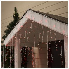 Гирлянда уличная Luazon Lighting "Бахрома" УМС, 3*0,9 м, 3W LED-232-220V, нить белая, свечение красное (3584163)