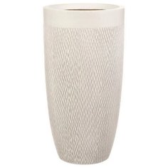 MESHV30-AW Кашпо Лотус Высокое Круглое, файберстоун, слоновая кость, D30 H58 cm Idealist