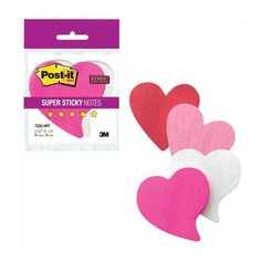 Блоки самоклеящиеся (стикеры) POST-IT Super Sticky "Сердце", КОМПЛЕКТ 2 шт., по 75 л., розовые/белые, 7350-HRT, 1 шт.