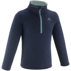 Толстовка флисовая для походов МН100 для детей 2–6 лет QUECHUA Х Декатлон 96-102CM 3-4A Синий Графит/Серо-Зелёный Decathlon