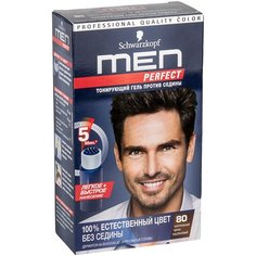 Schwarzkopf Men Perfect Тонирующий гель против седины, 80 натуральный черно-каштановый